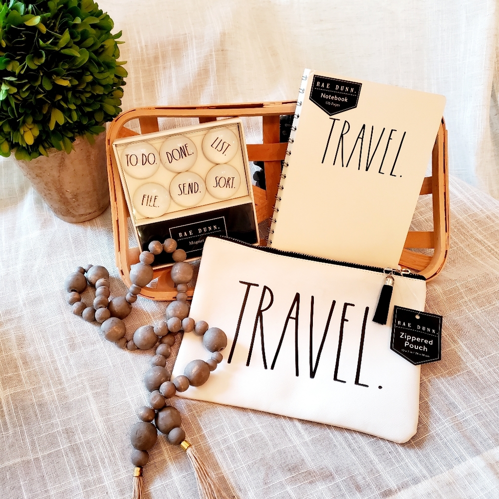 Rae Dunn Office Journa, Magnets & Travel Pouch 3Pc Set